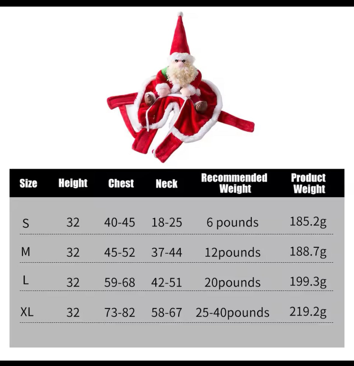 Dog-Riding Santa (Our dog model wears size L)