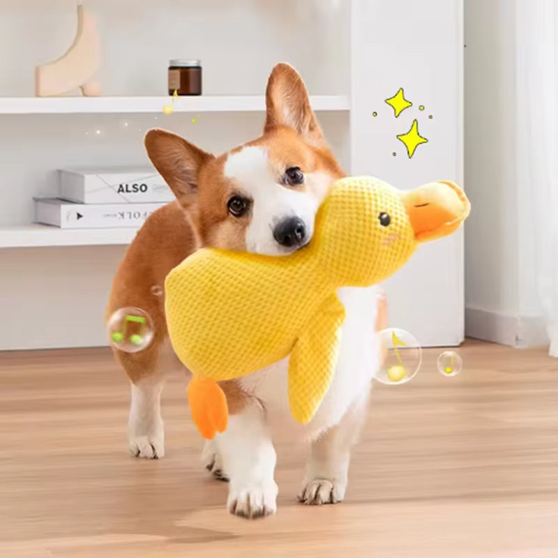 Dog Toy Stomping Duck Bite Resistant Grinding Teeth Cleaning Large Dog Interactive Entertainment Puppy Boredom Pet Plush Toy