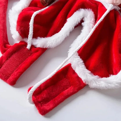 Christmas Dog Costume Funny Christmas Santa Claus Riding on Dog Pet Cat Holiday Outfit Clothes Dressing up for Halloween Xmas #FF0000