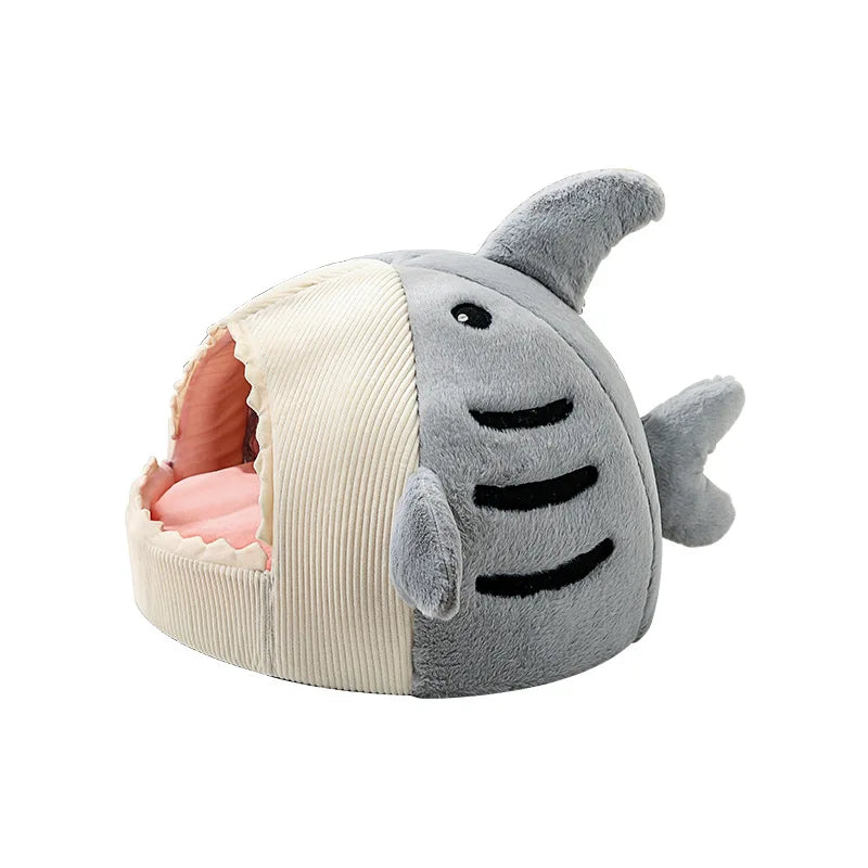 Dog Bed Winter Warm Semi-Enclosed Big Mouth Shark Dog Kennel Cat Pad Pet Supplies Comfortable Cat House Sleep Bag Dropshipping